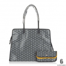 Goyard Grey Goyardine Canvas Sac Hardy PM Tote Bag Goyard Grey Goyardine Canvas Sac Hardy PM Tote Bag